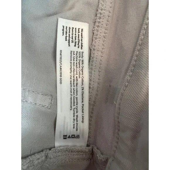 Eileen Fisher White Organic Cotton Jeans Women's Size 6 Straight High Rise Denim - Picture 7 of 8